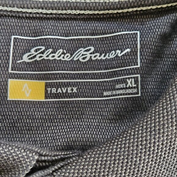 Eddie Bauer Travex Polo Shirt Men XL Brown Active SS Buttons Golf Outdoor Casual - Picture 3 of 15